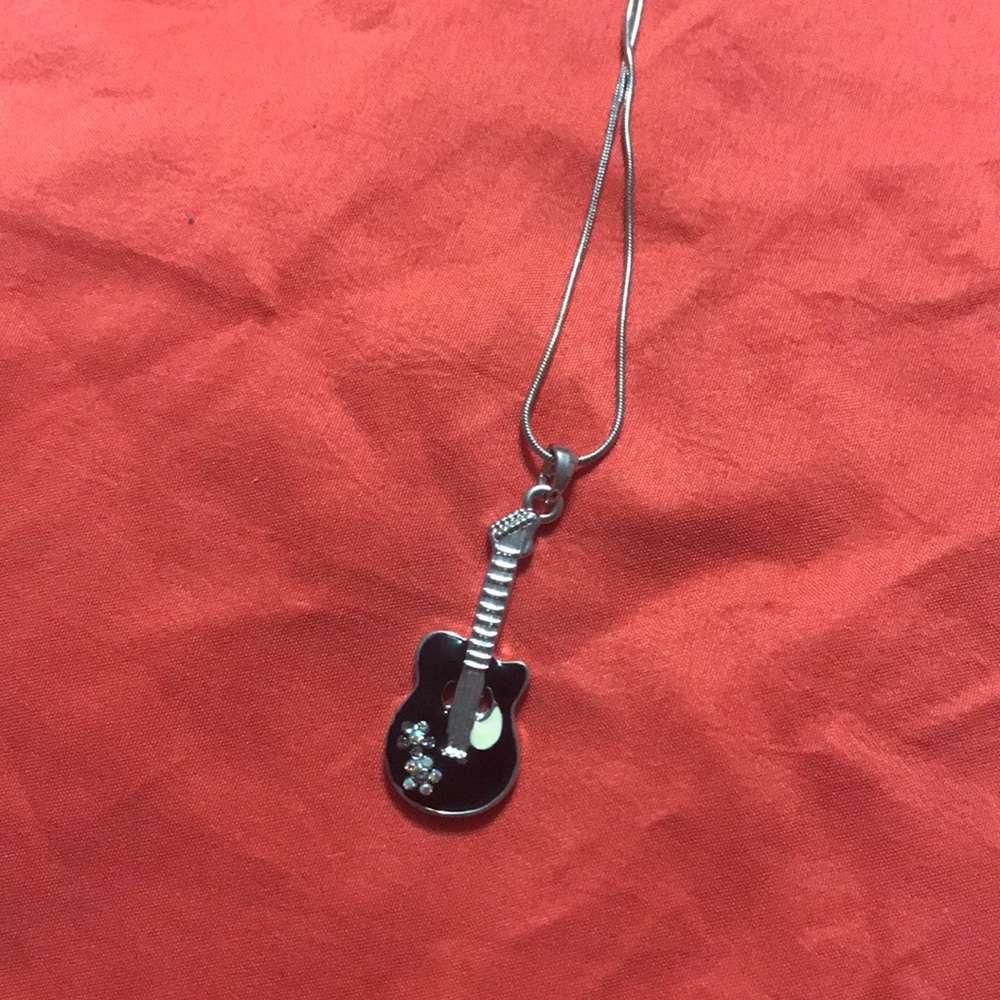 Guitar charm necklace
